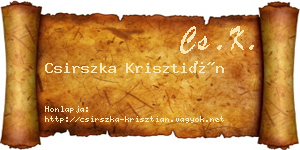 Csirszka Krisztián névjegykártya