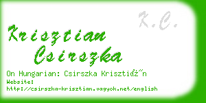 krisztian csirszka business card